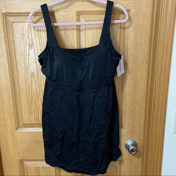 Nwt Braided Empire Waist Squareneck Swimdress Swimsuits For All - Picture 2 of 4